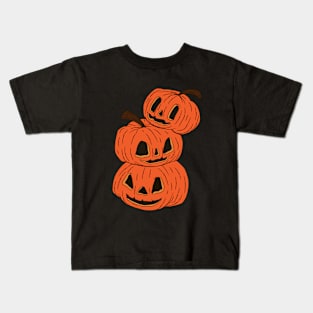 three pumpkins reto Kids T-Shirt